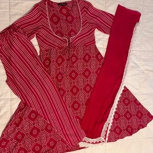 Women Kurta with matching trouser and dupatta —size Small